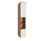 Guarda Roupa Modulado 245cm Lateral 1 Porta 3 Gavetas Setiba Plus Carvalho/Branco