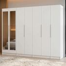 Guarda-Roupa Modulado 280 cm 7 Portas com Espelhos 4 Gavetas Branco Neo Madesa 01 Guarda-Roupa Modulado 280 cm 7 Portas com Espelhos 4 Gavetas Branco Neo Madesa 01