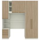 Guarda Roupa Modulado 3 Pecas 241x224 Cm Seletto Areia Jequitiba Henn Areia Jequitiba