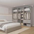 Guarda-Roupa Modulado 3 Peças sem Portas Jade CabeCasa MadeiraMadeira Cinza Urbano