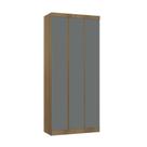 Guarda Roupa Modulado 3 Portas 2 Gavetas 101cm Veneza Luciane Móveis Avelã Pf/cinza Supremo Pf