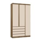 Guarda Roupa Modulado 3 Portas 4 Gavetas 132cm Veneza Luciane Móveis Avelã Pf/arenas Pf