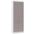 Guarda Roupa Modulado 79cm 2 Portas Alpes Luciane Móveis Branco Pf Com Cinammon Pf