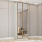 Guarda-roupa Modulado 80cm 2 Portas com Espelho Cabideiro Multiuso Seletto Henn - Areia/Jequitibá Guarda-roupa Modulado 80cm 2 Portas com Espelho Cabideiro Multiuso Seletto Henn - Areia/Jequitibá