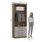 Guarda Roupa Modulado 90cm 2 Portas 4 Gavetas Avelã Cinammon