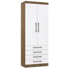 Guarda Roupa Modulado 90cm 2 Portas 4 Gavetas Delphi Avelã/Branco L01 - Mpozenato Guarda Roupa Modulado 90cm 2 Portas 4 Gavetas Delphi Avelã/Branco L01 - Mpozenato