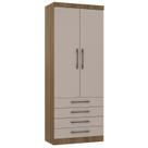 Guarda Roupa Modulado 90cm 2 Portas 4 Gavetas Delphi Avelã/Cinnamon L01 - Mpozenato