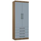 Guarda Roupa Modulado 90cm 2 Portas 4 Gavetas Delphi Avelã/Grey L01 - Mpozenato