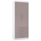 Guarda Roupa Modulado 90cm 2 Portas 4 Gavetas Taiga Branco/Cinnamon L01 - Mpozenato