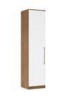 Guarda Roupa Modulado Armário 1 Porta com 6 Prateleiras Escócia Amêndola/Branco para Quarto