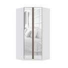 Guarda Roupa Modulado Canto Closet 2 Portas 7 Prateleiras 111,9cm com Espelho Prime Luciane Móveis