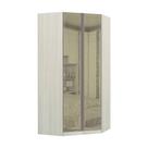 Guarda-Roupa Modulado Canto Closet 2 Portas Aluminio com Espelho Reflecta 1 Cabideiro 7 Prateleiras Luciane Móveis
