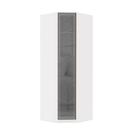 Guarda Roupa Modulado Canto Diagonal 1 Porta 83cm com Vidro Reflecta Prata Prime Luciane Móveis
