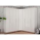Guarda Roupa Modulado Casal 012 9 Portas de Bater 6 Gavetas MDF Branco Safira