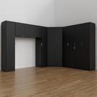 Guarda Roupa Modulado Casal de Canto 11 Portas 5 Peças Hera Cabecasa Madeiramadeira Preto/Cromado