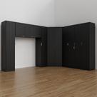 Guarda Roupa Modulado Casal de Canto 11 Portas 5 Peças Hera Cabecasa Madeiramadeira Preto/Cromado