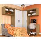 Guarda Roupa Modulado Com Escrivaninha Luzia Bor/br - Móveis Arapongas