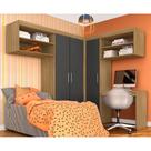 Guarda Roupa Modulado Com Escrivaninha Luzia Bor/gr - Móveis Arapongas