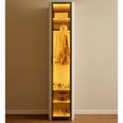 Guarda Roupa Modulado com LED e Vidro Reflecta 1 Porta com Nicho e Pés MDF Innova Gelius