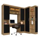 Guarda Roupa Modulado Com Penteadeira Cleo Bor/pret - Móveis Arapongas