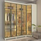 Guarda-Roupa Modulado com Vidro Reflecta e LED MDF 226,4x240cm Imperatriz Guarda-Roupa Modulado com Vidro Reflecta e LED MDF 226,4x240cm Imperatriz