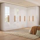 Guarda-Roupa Modulado de Canto 11 Portas e 4 Gavetas Paris Branco
