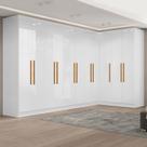 Guarda-roupa Modulado de Canto 11 Portas e 4 Gavetas Paris