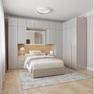 Guarda-Roupa Modulado de Canto 12 Peças 17 Portas 2 Mesas de Cabeceira Jade CabeCasa MadeiraMadeira Cinza Urbano