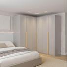 Guarda-Roupa Modulado de Canto 3 Peças 6 Portas Jade CabeCasa MadeiraMadeira Cinza Urbano