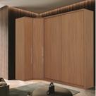 Guarda Roupa Modulado de Canto 4 Portas 3 Peças Decor