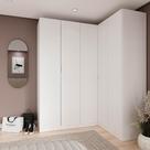 Guarda Roupa Modulado de Canto 5 portas 3 Peças Hera CabeCasa MadeiraMadeira Branco Geada