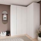 Guarda Roupa Modulado de Canto 5 Portas 3 Peças Hera CabeCasa MadeiraMadeira Branco Geada