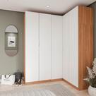 Guarda Roupa Modulado de Canto 5 Portas 3 Peças Hera CabeCasa MadeiraMadeira Louro/Branco Geada