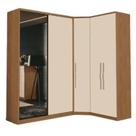 Guarda Roupa Modulado de Canto 5 Portas com Espelho 3 Peças Decor