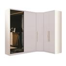 Guarda Roupa Modulado de Canto 5 Portas com Espelho 3 Peças Decor