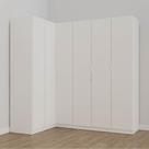 Guarda Roupa Modulado de Canto 6 Portas 3 Peças Hera Cabecasa Madeiramadeira Branco Geada/Cromado