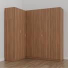 Guarda Roupa Modulado de Canto 6 Portas 3 Peças Hera Cabecasa Madeiramadeira Louro/Cromado