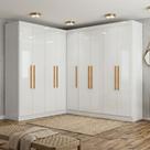 Guarda-Roupa Modulado de Canto 9 Portas e 4 Gavetas Paris Branco