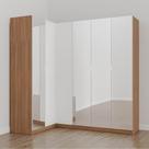 Guarda Roupa Modulado de Canto com Espelho 6 Portas 3 Peças Hera Cabecasa Madeiramadeira Louro/Branco Geada/Cromado Guarda Roupa Modulado de Canto com Espelho 6 Portas 3 Peças Hera Cabecasa Madeiramadeira Louro/Branco Geada/Cromado