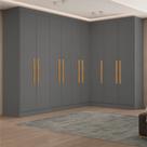 Guarda-roupa Modulado de Canto com Puxadores Mdf Paris