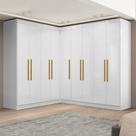Guarda-roupa Modulado de Canto com Puxadores Mdf Paris Guarda-roupa Modulado de Canto com Puxadores Mdf Paris