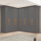 Guarda-roupa Modulado de Canto com Puxadores Mdf Paris
