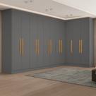 Guarda-roupa Modulado de Canto com Puxadores Mdf Paris