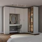 Guarda-Roupa Modulado de Canto Obliquo 6 Peças 7 Portas Reflectas Orion CabeCasa MadeiraOriginals Aveia
