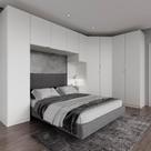 Guarda Roupa Modulado de Casal 10 Portas 5 Peças Hera CabeCasa MadeiraMadeira Branco Geada