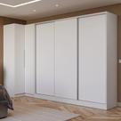 Guarda-Roupa Modulado Neo + Guarda-Roupa Royale 3 Portas de Correr Branco Madesa