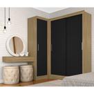 Guarda Roupa Modulado Porta De Correr Anne Bor/pret - Móveis Arapongas