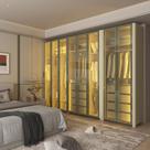 Guarda-Roupa Modulado Reflecta Innova 8 Portas 341,4cm x 240cm Mod 012 100% MDF Bege/Off White