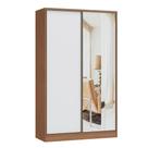 Guarda Roupa Modulado Requinte com 2 Portas de Correr e Espelho - Macadâmia/Branco Line