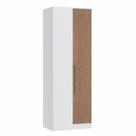 Guarda Roupa Modulado Requinte de Canto Reto com 1 Porta - Branco Line/Macadâmia